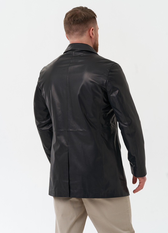 фото Мужской пиджак из натуральной кожи модель № 30060