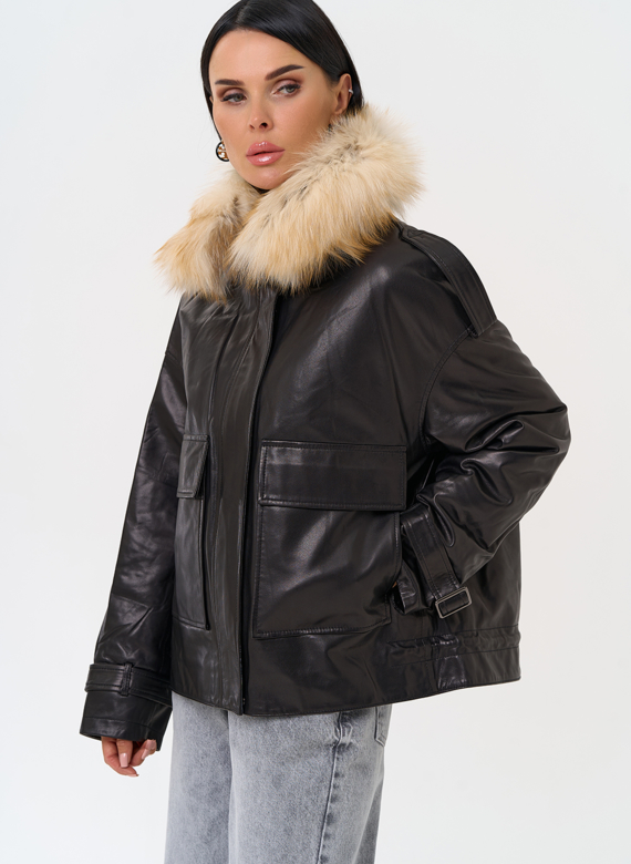 Куртка из натуральной кожи с мехом