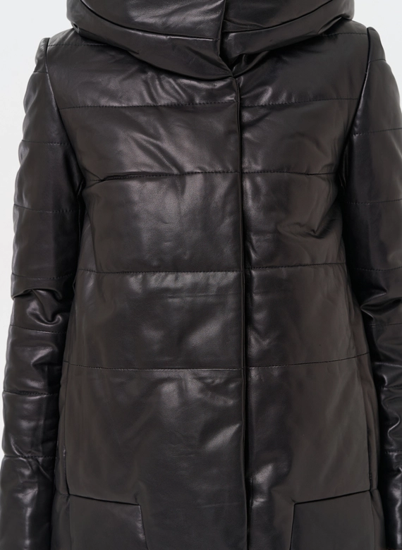 Теплая куртка из натуральной кожи