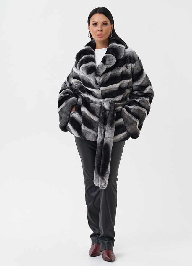 Женская шуба из меха кролика модель № 111 универмаг малина