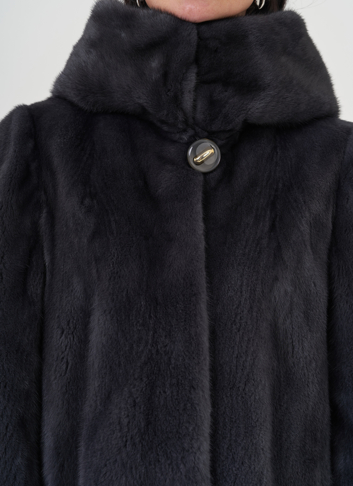 Шуба из норки в цвете графит