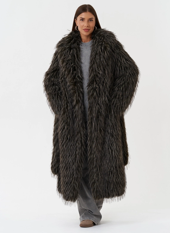 Шуба из эко меха под лису
