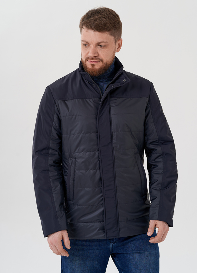 Мужская куртка синего цвета  модель № 24375 в рассрочку
